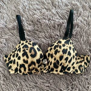 Victoria's Secret Animal Print Bra with Gold Accent